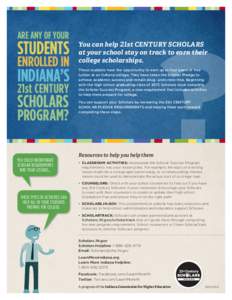 ARE ANY OF YOUR  STUDENTS ENROLLED IN INDIANA’S 21st CENTURY