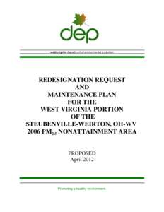 west virginia department of environmental protection  REDESIGNATION REQUEST AND MAINTENANCE PLAN FOR THE