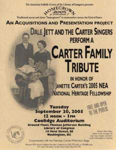 Dale Jett and the Carter Singers perform a Carter Family Tribute (event flyer)
