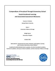 Compendium of Preschool Through Elementary School Social-Emotional Learning and Associated Assessment Measures