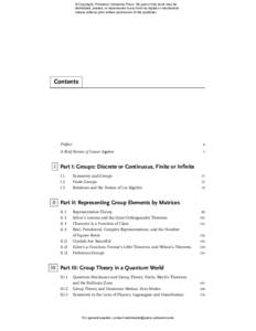 Group Theory in a Nutshell for Physicists - Table of Contents
