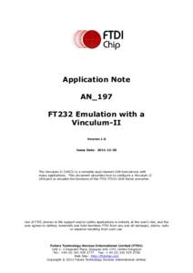 Application Note AN_197 FT232 Emulation with a Vinculum-II Version 1.0