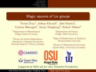 Magic squares of Lie groups