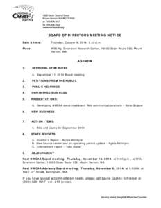 NWCAA Board Meeting Agenda Template
