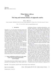 Series DOI[removed]s12038[removed]What history tells us XXXII. The long and tortuous history of epigenetic marks