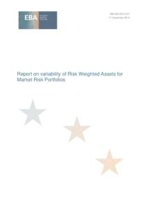 EBA BSDecember 2013 Report on variability of Risk Weighted Assets for Market Risk Portfolios