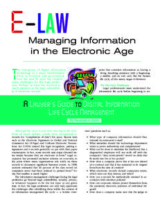 Managing Information in the Electronic Age