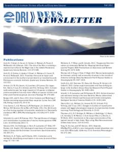 Desert Research Institute: Division of Earth and Ecosystem Sciences  DEES NEWSLETTER  Fall 2011