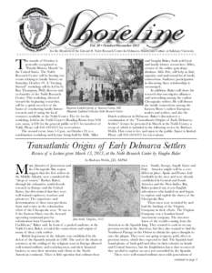 Vol. 20 • October/November 2013 For the Members of the Edward H. Nabb Research Center for Delmarva History and Culture at Salisbury University uuuuuuuuuuuuuuuuuuuuuuuuuuuuuuuuuuuuuuuuuuuuuuuuuuuuuuuuuuuuuuuuuuuu he mon