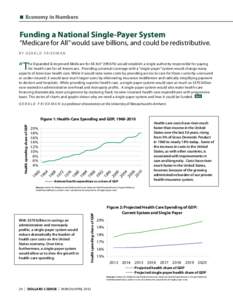 < Economy in Numbers  Funding a National Single-Payer System “Medicare for All” would save billions, and could be redistributive. BY GERALD FRIEDMAN