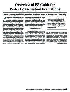 Overview of EZ Guide for Water Conservation Evaluations James P. Heaney, Randy Switt, Kenneth R. Friedman, Miguel A. Morales, and Kristen Riley A