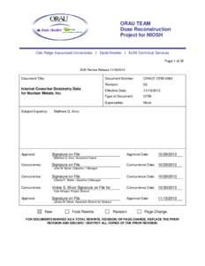 ORAU TEAM Dose Reconstruction Project for NIOSH Oak Ridge Associated Universities I Dade Moeller I MJW Technical Services Page 1 of 22