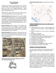 Town of Pembroke Facility Permit White Sands Recreation Area: Located at the end of Bow Lane.