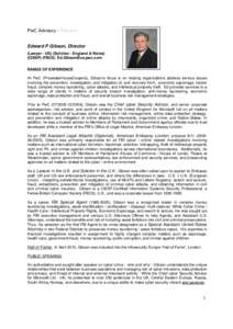 Microsoft Word - Ed Gibson bio - PwC one page