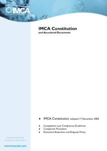 AB IMCA Constitution and Associated Documents  IMCA Constitution, adopted 17 December 2003 