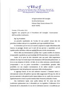 ‫ א‬A s s o c i a z i o n e d e i “l i b e r i e f o r t i” ‫א‬  Corso del Popolo, 29 – 30172 Venezia Mestre Tel[removed] – Fax[removed]www.alefpopolaritaliani.eu - [removed]  Al