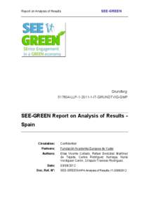 Report on Analysis of Results  SEE-GREEN Grundtvig[removed]LLP[removed]IT-GRUNDTVIG-GMP