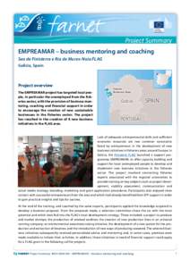 Project Summary EMPREAMAR – business mentoring and coaching Seo de Finisterra e Ria de Muros-Noia FLAG Galicia, Spain  Project overview