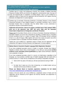 PTAP Supporting Documentation Checklist Documentation MUST be uploaded to your PTAP application by close of application. Mandatory documentation required for ALL applications Certified copy of a letter from graduating un