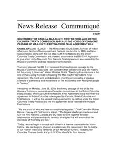 Nuu-chah-nulth / Aboriginal peoples in Canada / Huu-ay-aht First Nations / Maa-nulth First Nations / Uchucklesaht First Nation / British Columbia Treaty Process / Nuu-chah-nulth people / Ucluelet First Nation / Toquaht First Nation / Vancouver Island / First Nations in British Columbia / First Nations