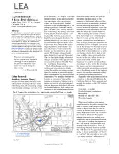 1 Vol 16 Issue 6 – 7 LA INTERCHANGE: A REAL-TIME MEMORIAL Luther Thie, 1214 E. 22nd St., Oakland