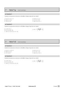 5e  Test no 1g Calcul numérique