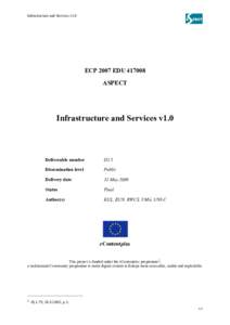 Infrastructure and Services v1.0  ECP 2007 EDU[removed]ASPECT  Infrastructure and Services v1.0