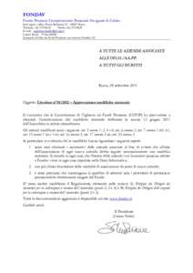 FONDAV  Fondo Pensione Complementare Personale Navigante di Cabina Sede legale e uffici: Piazza Barberini, 52 – 00187 Roma Telefono: 