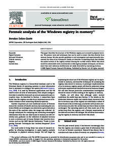 digital investigation[removed]S26–S32  available at www.sciencedirect.com journal homepage: www.elsevier.com/locate/diin
