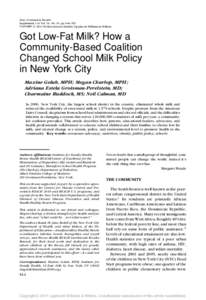 Fam Community Health Supplement 1 to Vol. 34, No. 1S, pp. S44–S53 c 2011 Wolters Kluwer Health | Lippincott Williams & Wilkins Copyright   Got Low-Fat Milk? How a