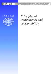 ISSAI 20  INT OSAI The International Standards of Supreme Audit Institutions, ISSAI, are issued by the International Organization of Supreme Audit Institutions, INTOSAI. For more information visit www.issai.org