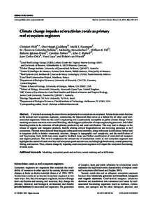 Climate change impedes scleractinian corals as primary reef ecosystem engineers