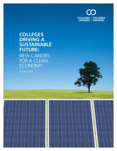 COLLEGES DRIVING A SUSTAINABLE FUTURE: NEW CAREERS FOR A CLEAN