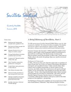 Sevilleta Sentinel Quarterly Newsletter Summer, 2013 Detail, 1602 Sketch Map of Nuevo México by Enrique Martinez. #6 is Nueva Sevilla  Time Line