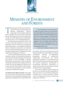 CHAPTER XXXIII  MINISTRY OF ENVIRONMENT AND FORESTS  T