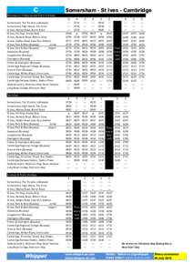 C  Somersham - St Ives - Cambridge Mondays to Fridays except Public Holidays Somersham, The Trundle, Lo steads