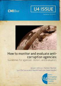 U4 ISSUE September 2011 No 8 Guidelines for ag gencies, donorss, and eva aluators