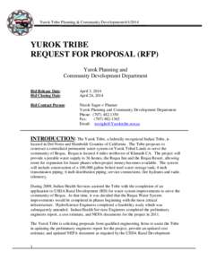 1 Yurok Tribe Planning & Community Developmemt4[removed]YUROK TRIBE REQUEST FOR PROPOSAL (RFP) Yurok Planning and