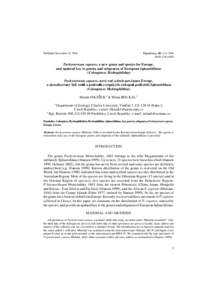 Published November 15, 2004  Klapalekiana, 40: 1-12, 2004 ISSN[removed]Pachysternum capense, a new genus and species for Europe,