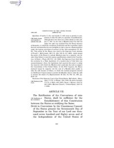 CONSTITUTION OF THE UNITED STATES § 205–§ 207 [ARTICLE VII]  Questions of sanity (I, 441) and loyalty (I, 448) seem to pertain to competency to take the oath as a question of qualifications,