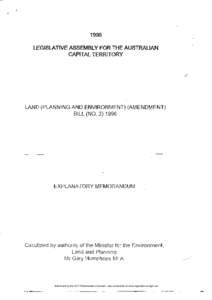 1996 LEGISLATIVE ASSEMBLY FOR THE AUSTRALIAN CAPITAL TERRITORY LAND (PLANNING AND ENVIRONMENT) (AMENDMENT) BILL (NO[removed]
