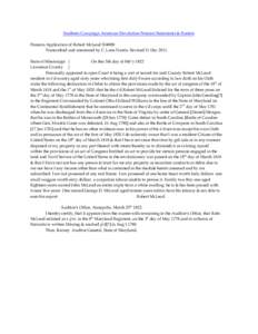 Southern Campaign American Revolution Pension Statements & Rosters Pension Application of Robert McLeod S34988 Transcribed and annotated by C. Leon Harris. Revised 31 Dec[removed]State of Mississippi } On this 5th day of F