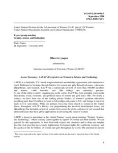 Social psychology / Knowledge / American Association of University Women / Gender / STEM fields / Sexism / Women in the workforce / Women in science / Stereotype threat / Gender studies / Behavior / Science