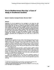 Proceedings of the Second International Symposium on Fire Economics, Planning, and Policy: A Global View  Fire in Mediterranean Macchia: a Case of