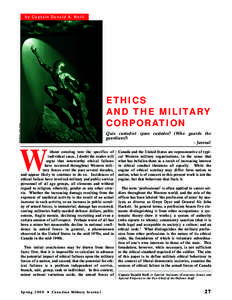 by Captain Donald A. Neill  Designed by: Gerry Locklin ETHICS AND THE MILITARY