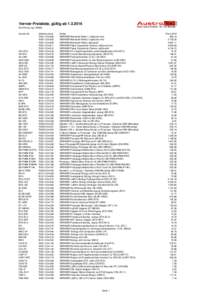 Vernier-Preisliste, gültig abAlle Preise zzgl. MWSt. Vernier-Nr. Artikelnummer