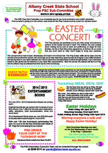 How many Easter Eggs has the Easter Bunny hidden on this page? Albany Creek State School Prep P&C Sub-Committee