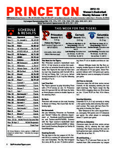 [removed]Women’s Basketball Weekly Release • #15 WBB Contact: Diana Chamorro • Ph: [removed] • Fax: [removed] • [removed] • Princeton University • Jadwin Gym • Princeton, NJ[removed]Ivy Leag