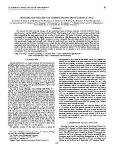   The Astrophysical Journal, 684: L95–L98, 2008 September 10 䉷 2008. The American Astronomical Society. All rights reserved. Printed in U.S.A.  FIRST RESOLVED IMAGES OF THE ECLIPSING AND INTERACTING BINARY b LYRAE