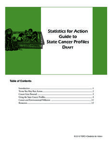 Statistics for Action Guide to State Cancer Profiles Draft  Table of Contents